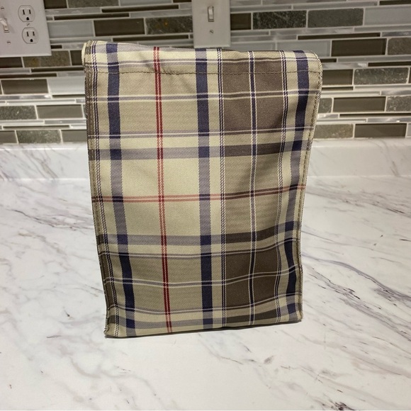 L.L. Bean Lunch Kit tan plaid lunch bag / sack - Picture 4 of 7